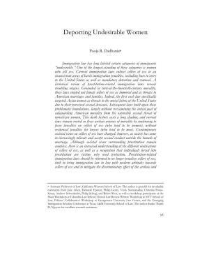 Deporting Undesirable Women