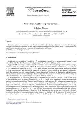 Universal Cycles for Permutations