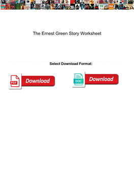 The Ernest Green Story Worksheet