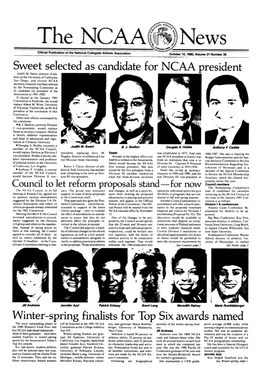 October 15,1990, Volume 27 Number 36 Sweet Selected As Candidate for NCAA President Judith M