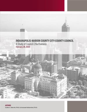 INDIANAPOLIS-MARION COUNTY CITY-COUNTY COUNCIL a Study