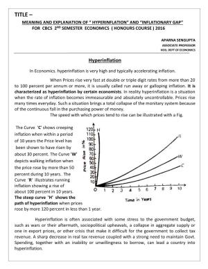 Inflationary Gap” for Cbcs 2Nd Semester Economics ( Honours Course ) 2016