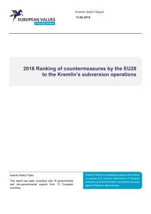 2018 Ranking of Countermeasures by the EU28 to the Kremlin’S Subversion Operations