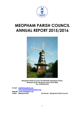 Meopham Parish Council Annual Report 2015/2016