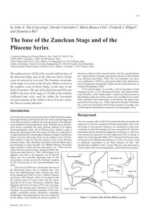 The Base of the Zanclean Stage and of the Pliocene Series