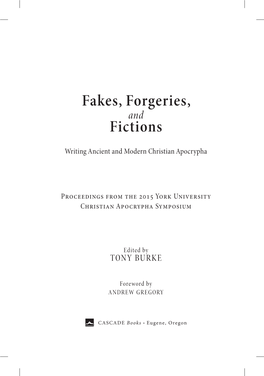 Fakes, Forgeries, Fictions