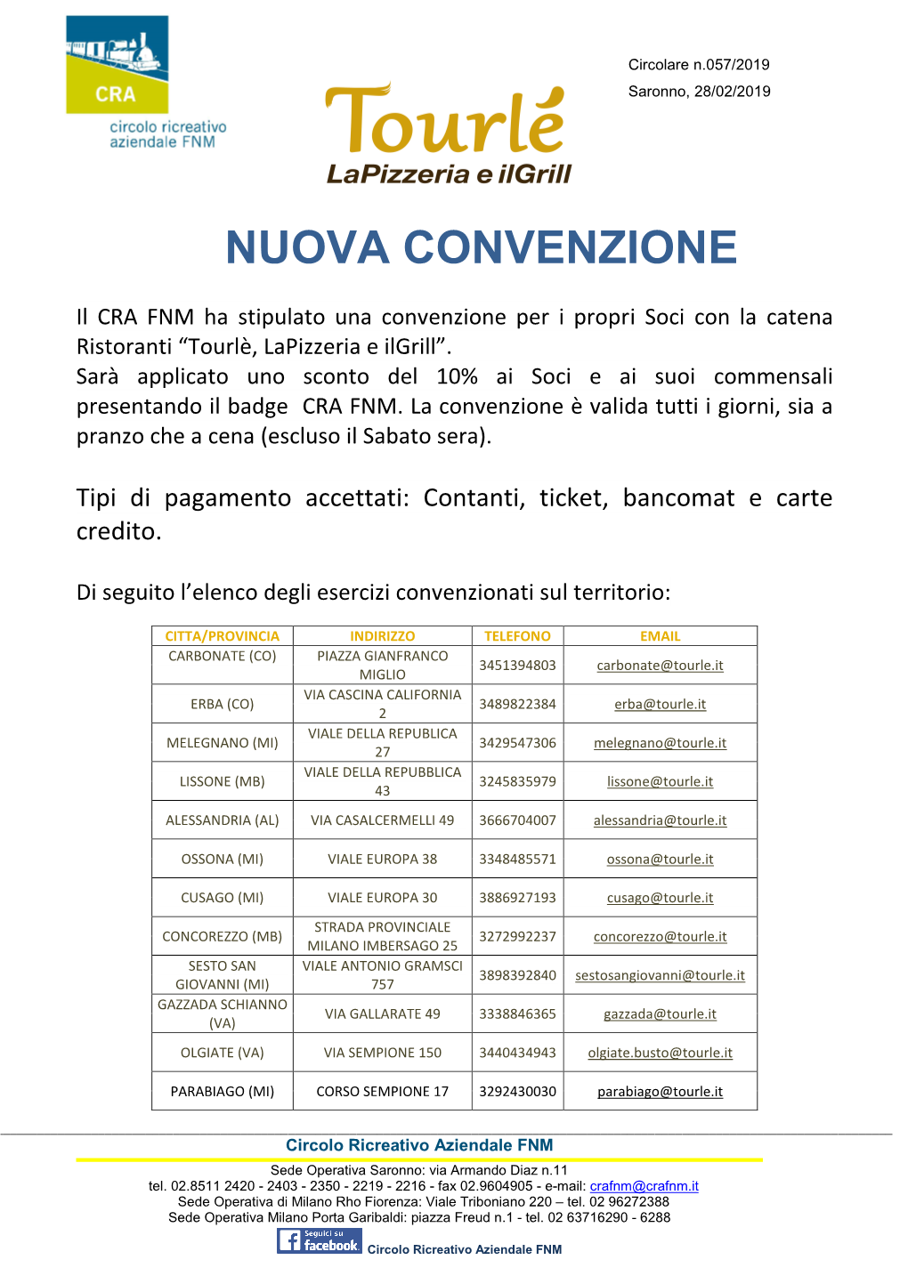 Convenzione Tourlè