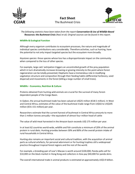 The Bushmeat Crisis : Fact Sheet