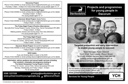 Projects and Programmes for Young People in Dacorum