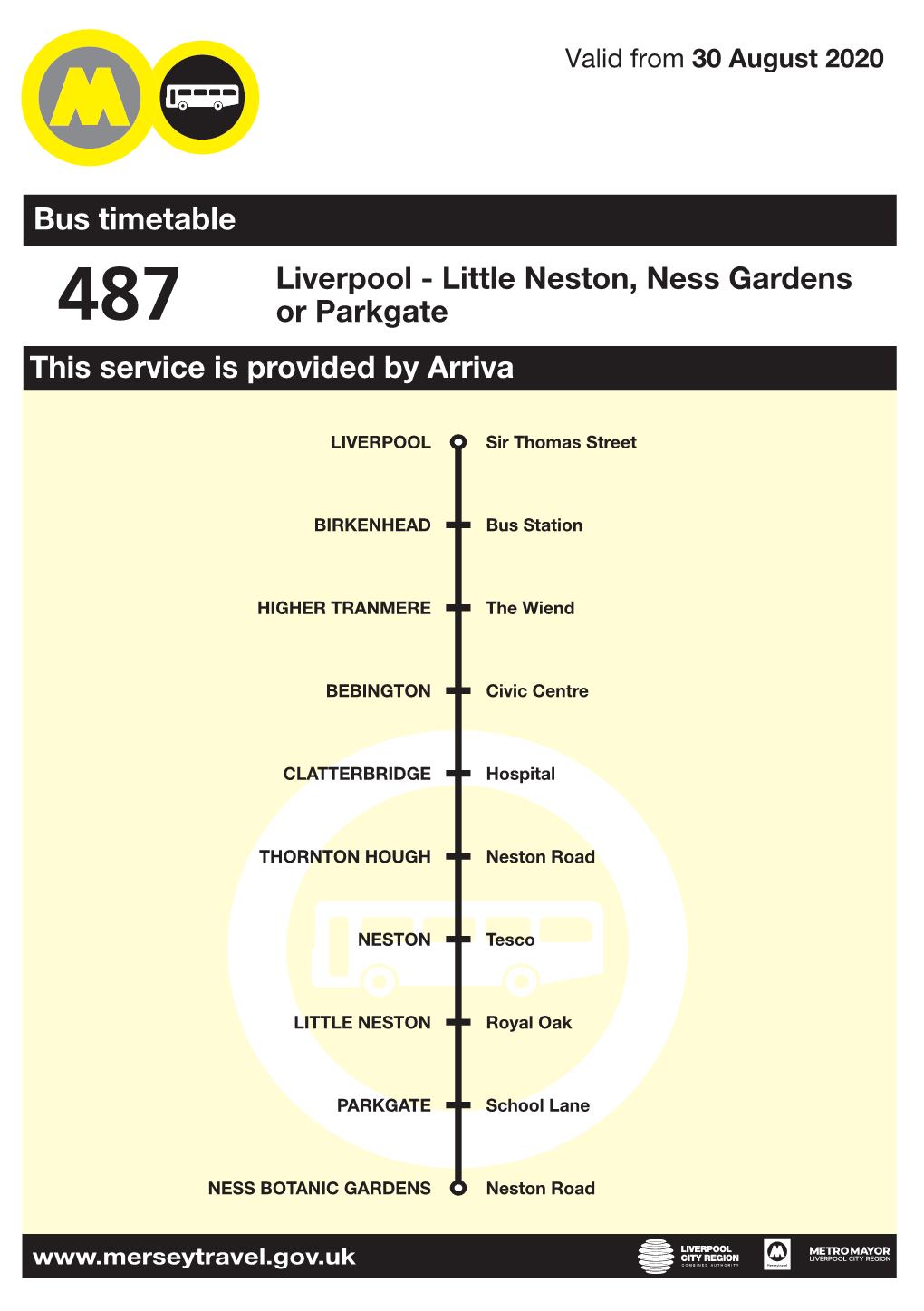 487 Liverpool - Little Neston Or Ness Gardens Arriva