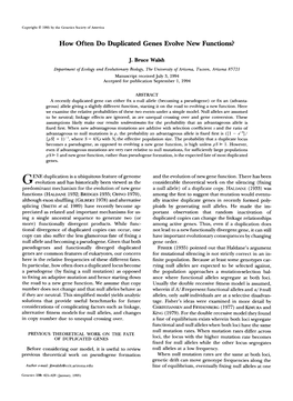 How Often Do Duplicated Genes Evolve New Functions?