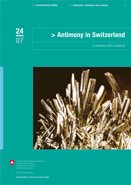 Antimony in Switzerland. a Substance Flow Analysis
