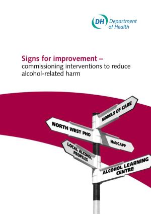 Commissioning Interventions to Reduce Alcohol-Related Harm DH Information Reader Box