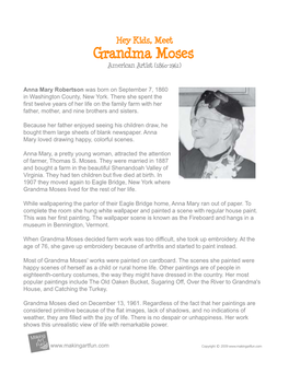 Grandma Moses American Artist (1860-1961)