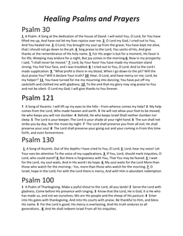 Healing Psalms and Prayers Psalm 30 1 a Psalm