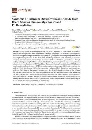 Synthesis of Titanium Dioxide/Silicon Dioxide from Beach Sand As Photocatalyst for Cr and Pb Remediation