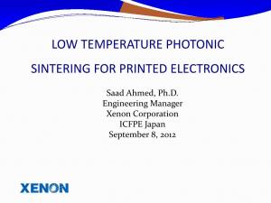 Low Temperature Sintering for Printed Electronics