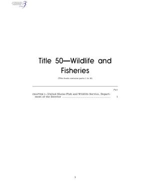 Title 50—Wildlife and Fisheries