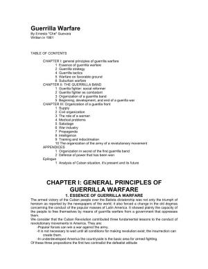 General Principles of Guerrilla Warfare