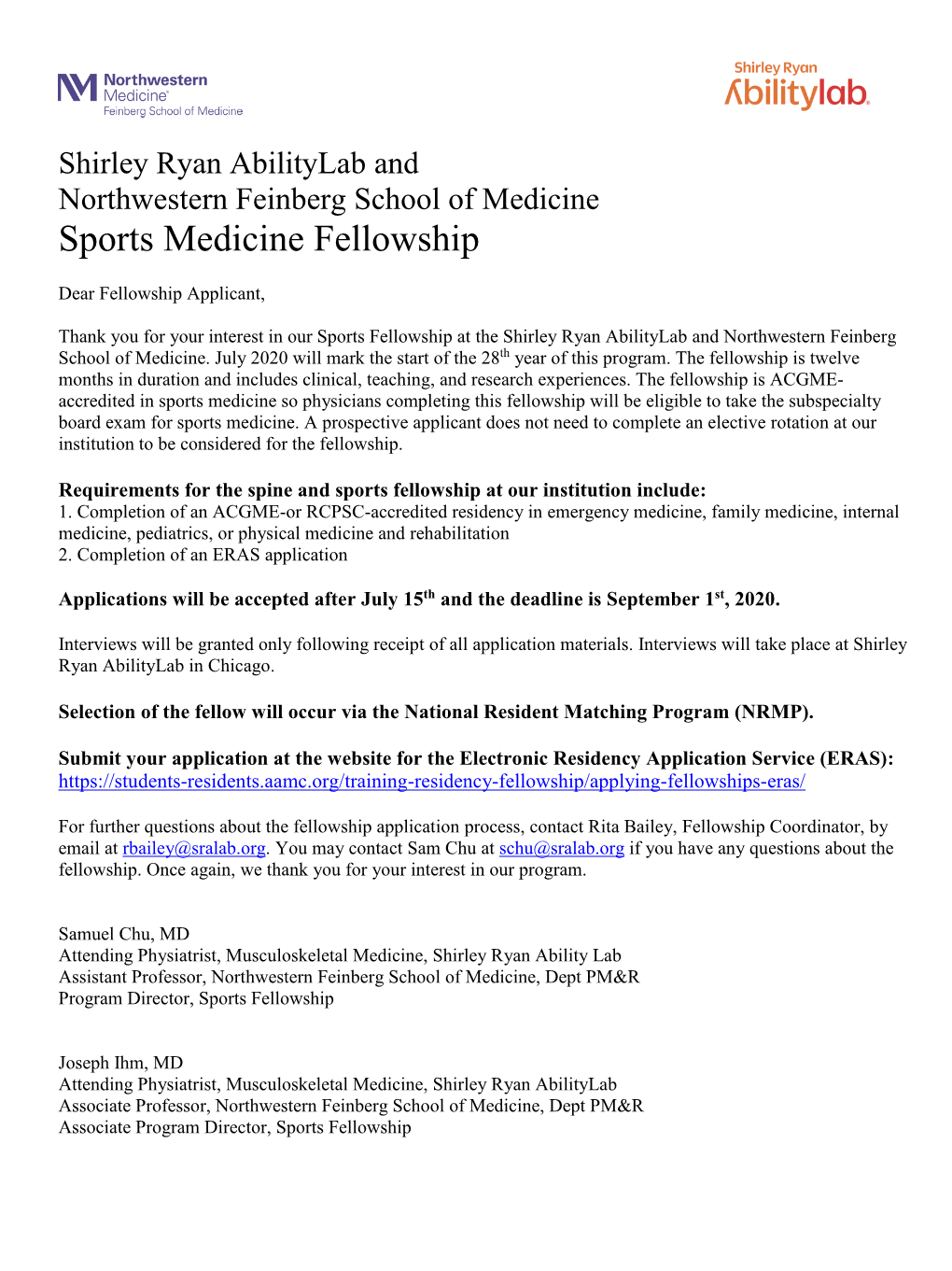 Sports Medicine Fellowship