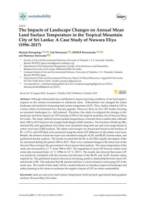 The Impacts of Landscape Changes on Annual Mean Land Surface Temperature in the Tropical Mountain City of Sri Lanka: a Case Study of Nuwara Eliya (1996–2017)