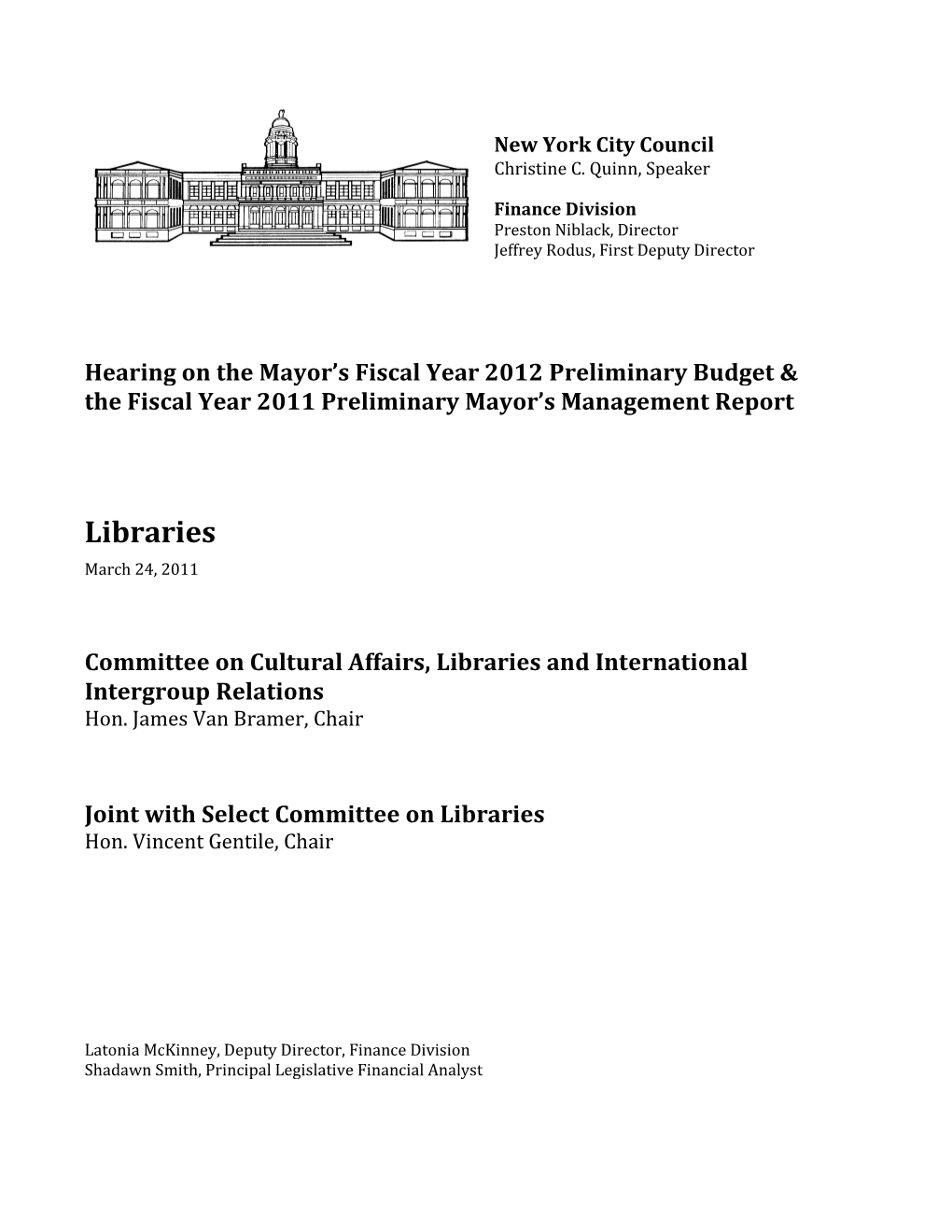 Libraries March 24, 2011
