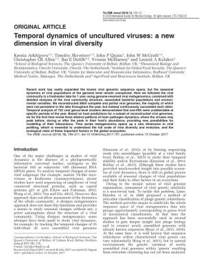 Temporal Dynamics of Uncultured Viruses: a New Dimension in Viral Diversity