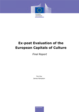 Ex-Post Evaluation of the European Capitals of Culture (Ecoc) Action 2014