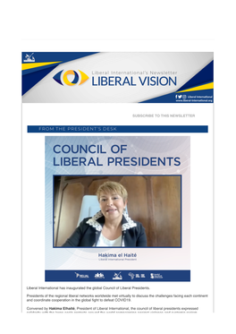Liberal Vision 13 Your Regular Roundup of News from Liberal International