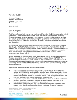 Letter to MP Adam Vaughan From