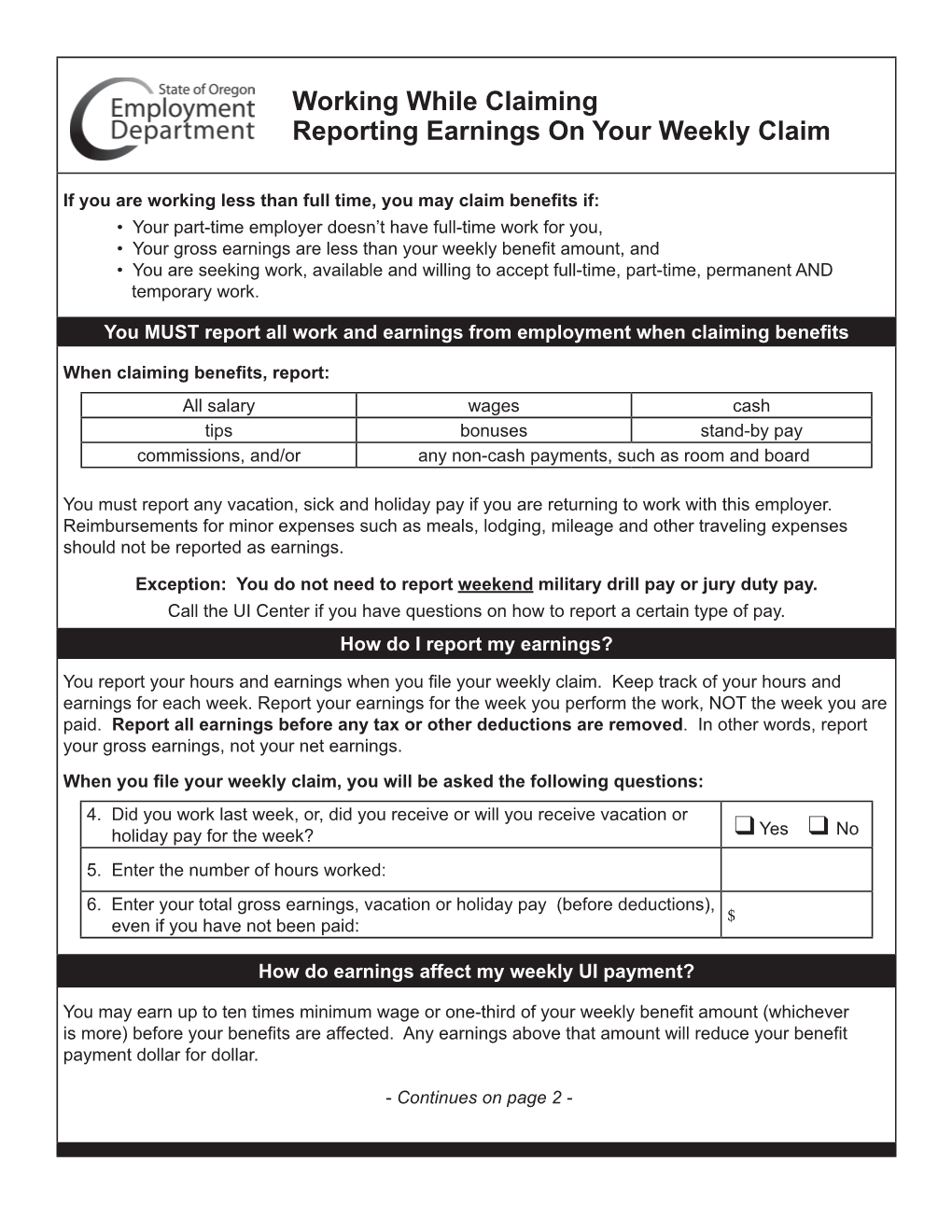 Working While Claiming Reporting Earnings on Your Weekly Claim