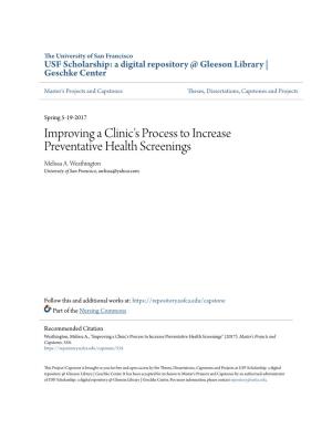 Improving a Clinic's Process to Increase Preventative Health Screenings Melissa A