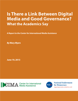 Is There a Link Between Digital Media and Good Governance? What the Academics Say