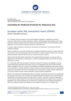 Sodium-Salicylate-European-Public-Mrl-Assessment-Report-Epmar-Committee-Veterinary