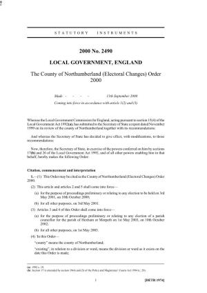 2000 No. 2490 LOCAL GOVERNMENT, ENGLAND The