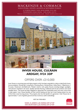 Mackenzie & Cormack Inver House, Culrain Ardgay, Iv24