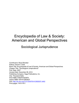 Sociological Jurisprudence