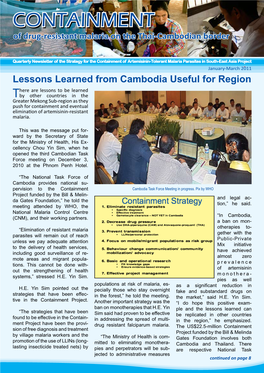 Lessons Learned from Cambodia Useful for Region