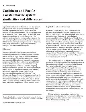 Caribbean and Pacific Coastal Marine System