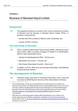 Business of Stansted Airport Limited