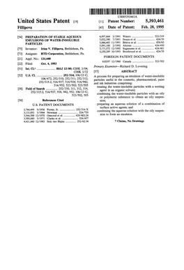 United States Patent (19) 11 Patent Number: 5,393,461 Fillipova 45 Date of Patent: Feb