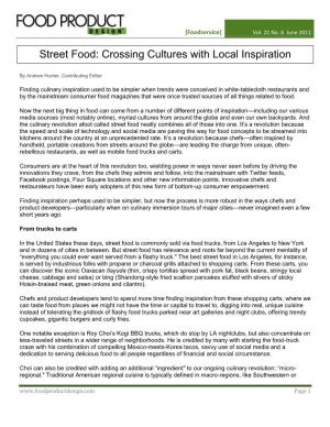 Street Food: Crossing Cultures with Local Inspiration