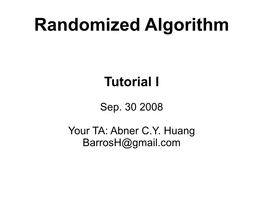 Randomized Algorithm