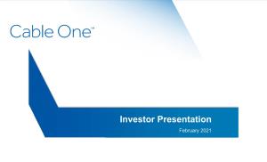 Investor Presentation February 2021 DO NOT REFRESH