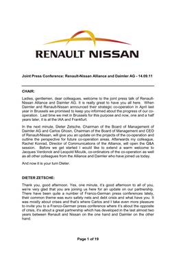 Renault-Nissan Alliance and Daimler AG - 14.09.11