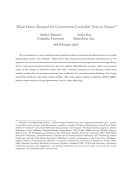 What Drives Demand for Government-Controlled News in Russia?∗