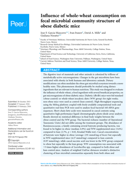 Influence of Whole-Wheat Consumption on Fecal Microbial Community