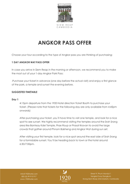 Angkor Pass Offer