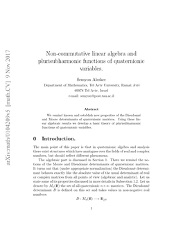 Non-Commutative Linear Algebra and Plurisubharmonic Functions