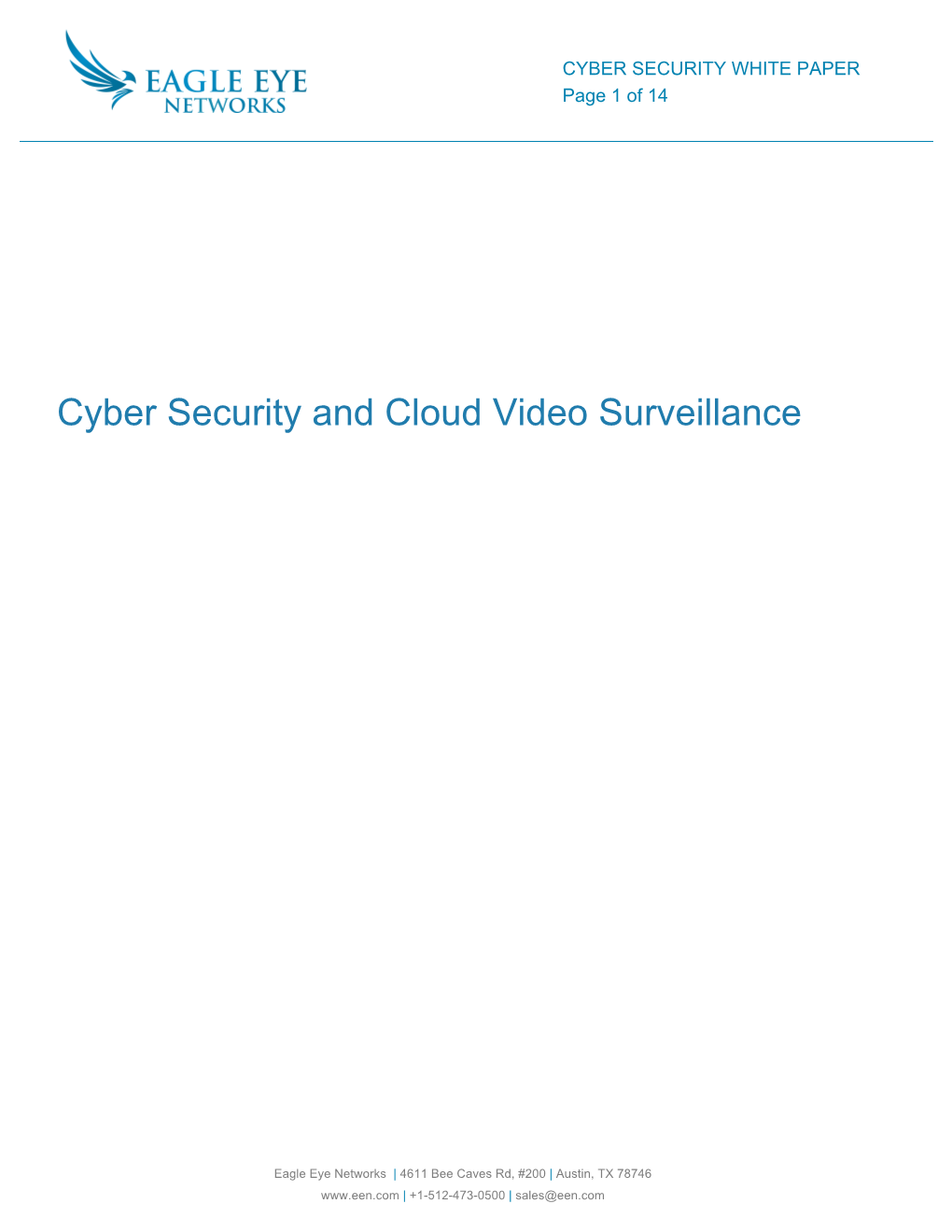 Cyber Security and Cloud Video Surveillance